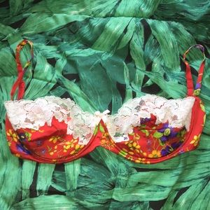 DOLCE & GABBANA SILKY FLORAL LACE BRA 34C